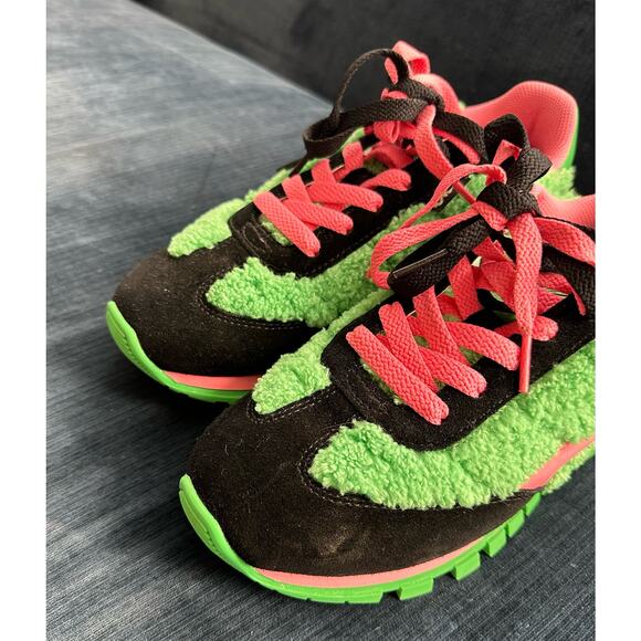 Marc Jacobs The Teddy Jogger Sneakers Green Pink Size 8 US 38 EU Excellent - Picture 6 of 9